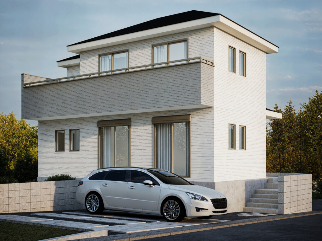 建築CGパース(高低差)