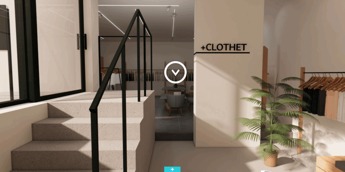 「+CLOTHET（クロセット）」店舗内装の事前確認用VR｜店舗レイアウト検討にも活用可能